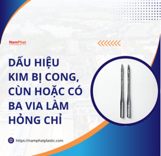 Dấu hiệu kim bị cong, cùn hoặc có ba via làm hỏng chỉ