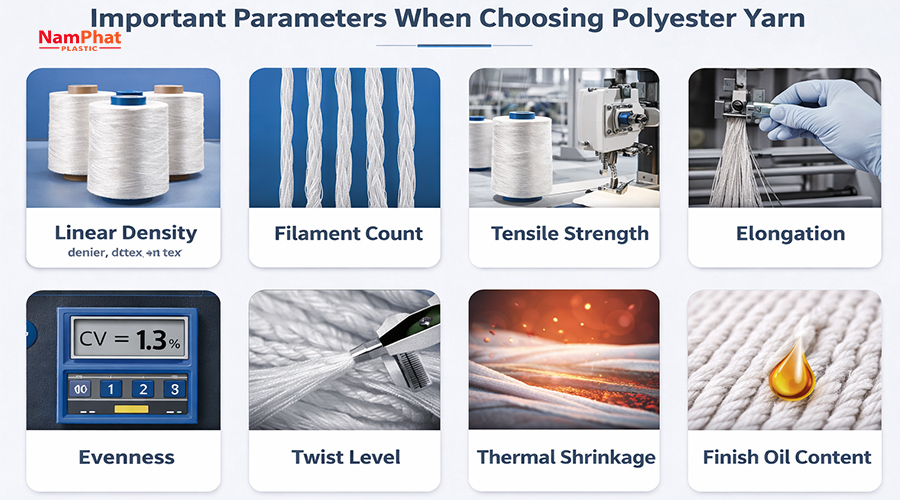 Những thông số cần chú ý khi mua sợi polyester