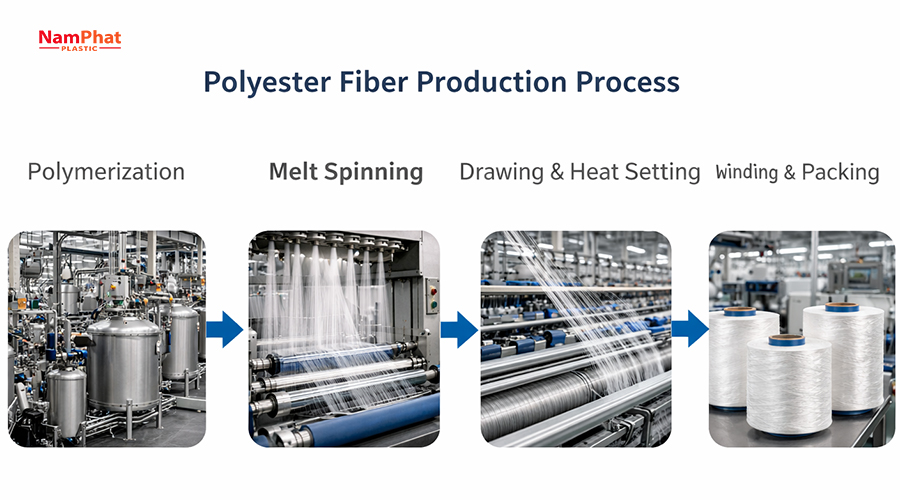 Quy trình sản xuất sợi polyester 