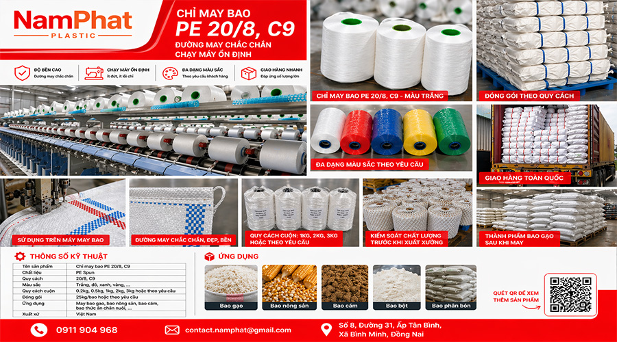 Thông số kĩ thuật chỉ may bao nam phát