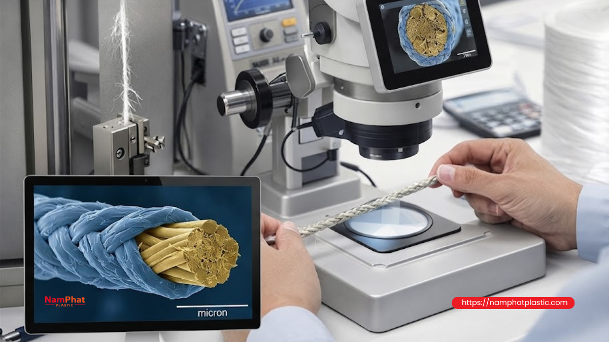 Cấu tạo sợi PP multifilament gồm nhiều filament liên tục