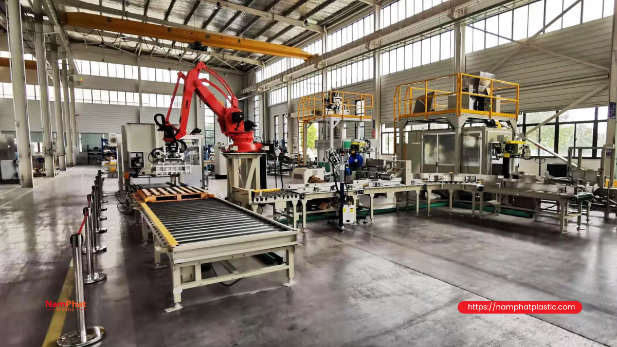 Dây chuyền đóng bao phân bón công nghiệp hoạt động liên tục Dây chuyền đóng bao phân bón công nghiệp hoạt động liên tục