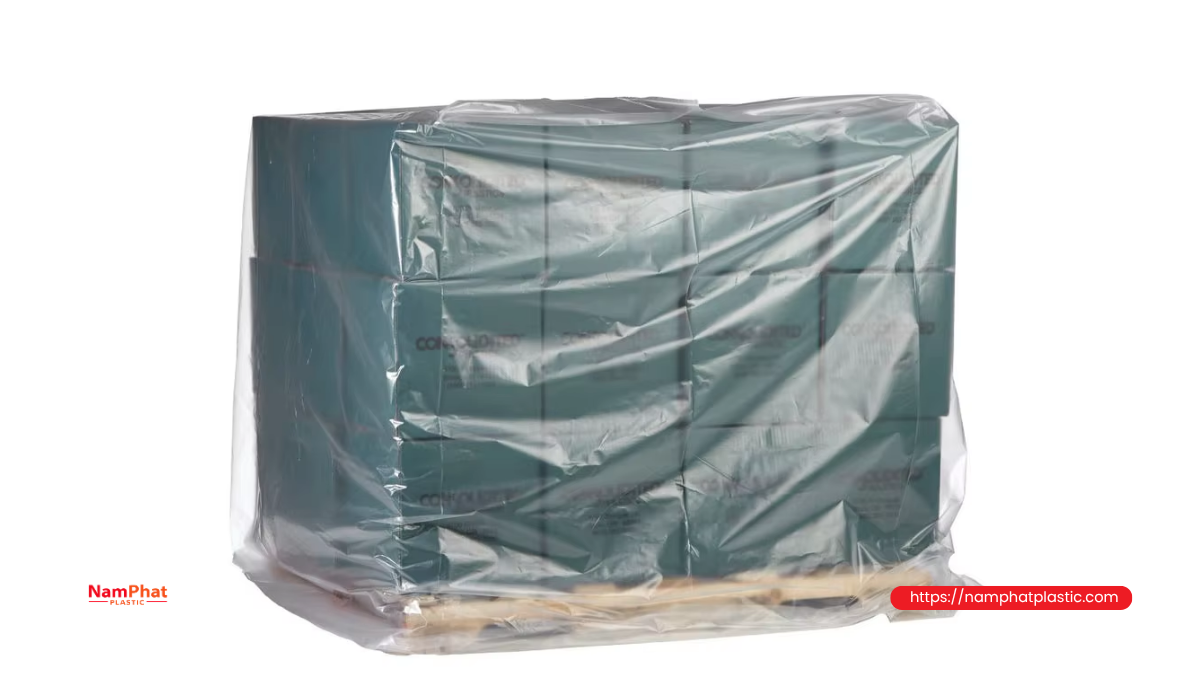 Cấu tạo hông xếp của túi trùm pallet khổ lớn Cấu tạo hông xếp của túi trùm pallet khổ lớn