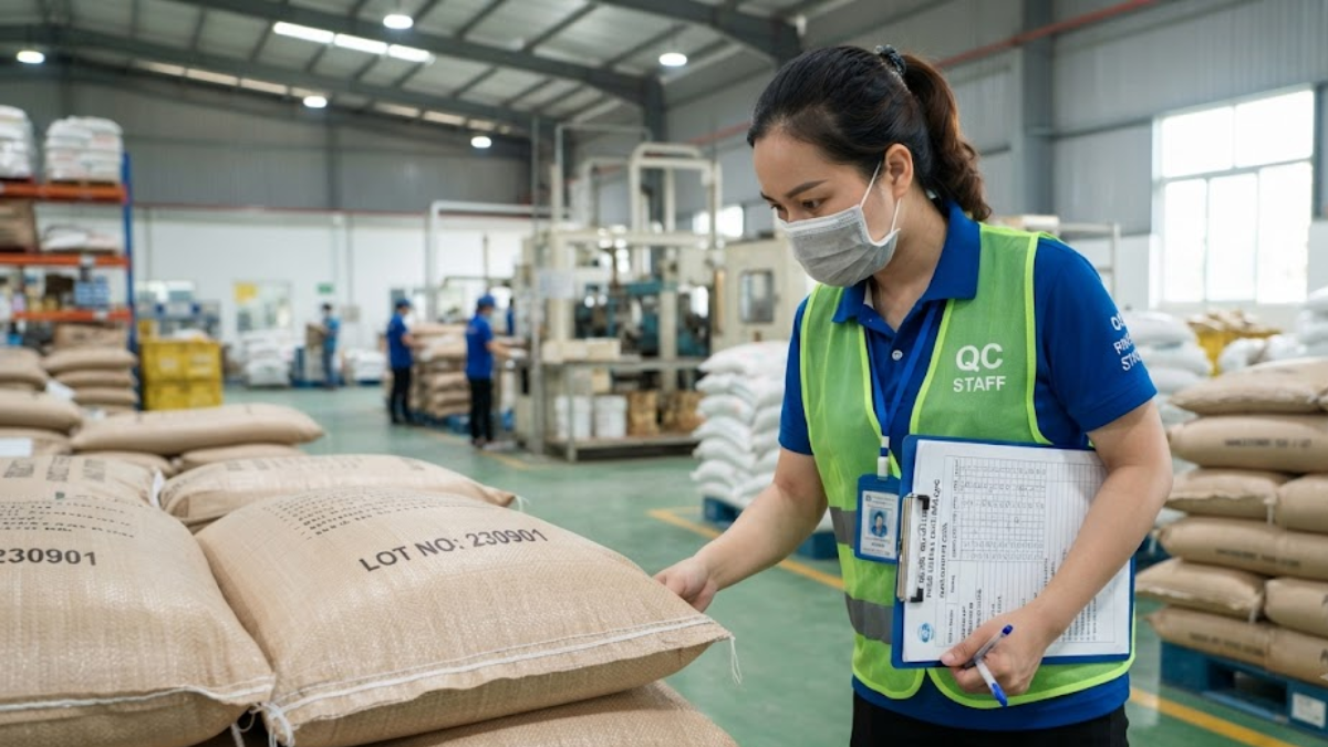 Kiểm tra chất lượng đường may bao sau khi sản xuất