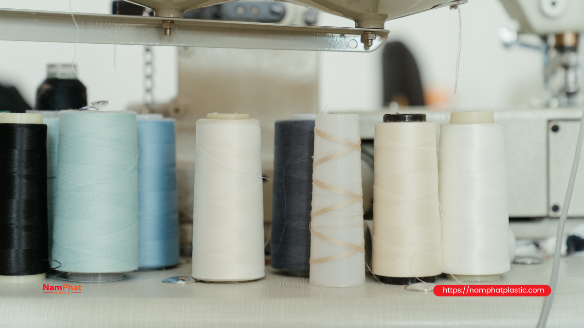 So sánh cuộn chỉ lắp đúng và cuộn chỉ lắp lệch trên giá đỡ So sánh cuộn chỉ lắp đúng và cuộn chỉ lắp lệch trên giá đỡ