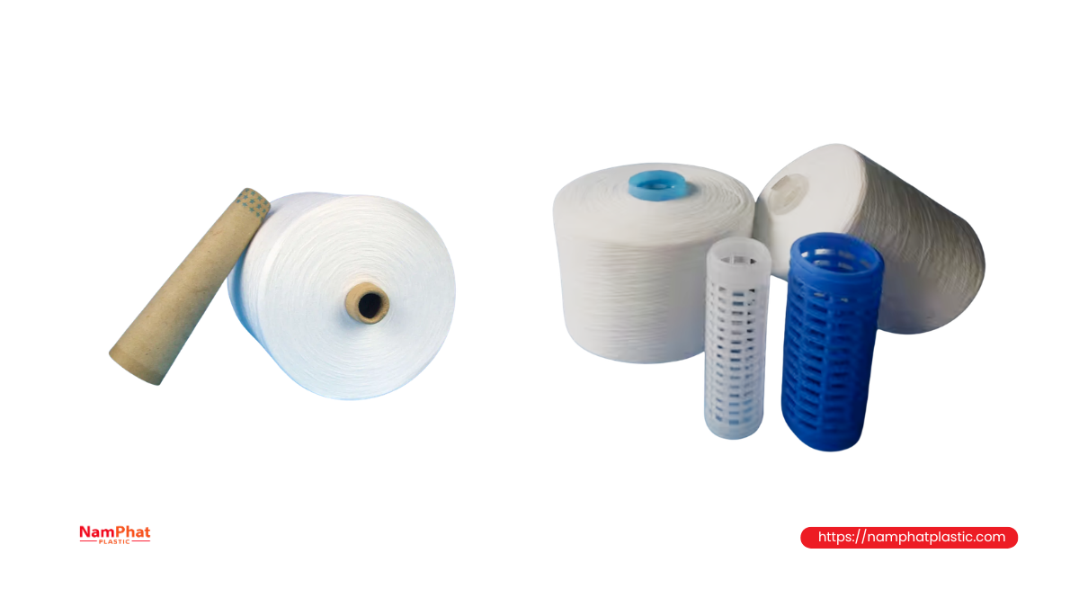 So sánh lõi giấy và lõi nhựa dùng cho chỉ may bao So sánh lõi giấy và lõi nhựa dùng cho chỉ may bao