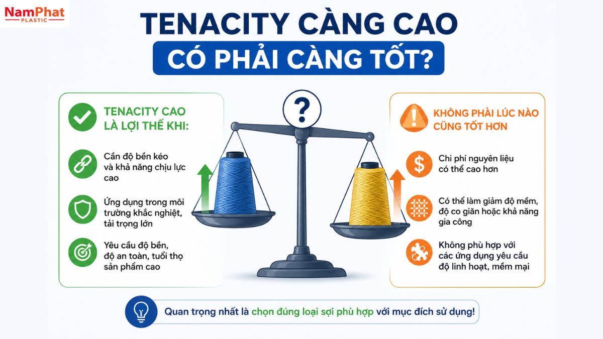 Mối quan hệ giữa Tenacity và hiệu suất của từng loại sợi trong thực tế