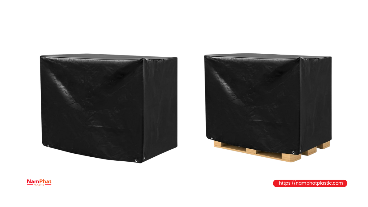 Túi trùm pallet màu đen bằng nhựa PE
