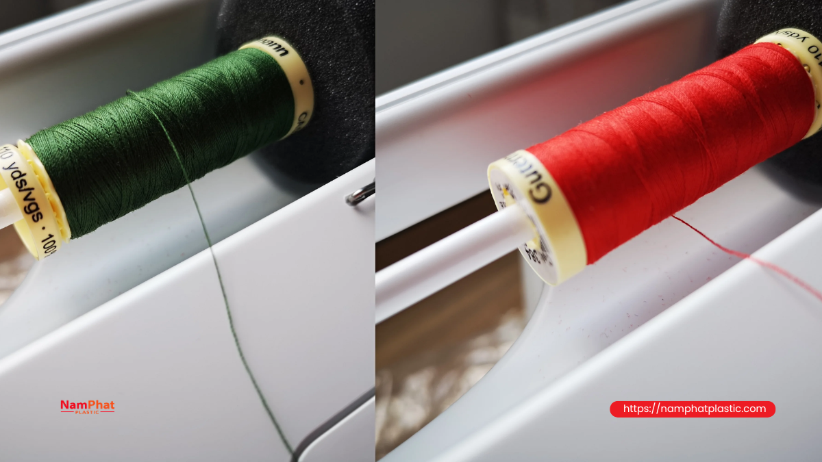 Xổ chỉ từ bên hông cuộn chỉ Xổ chỉ từ bên hông cuộn chỉ